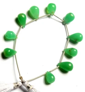 Natural Chrysoprase Gemstone 12x8 mm Size Smooth Drop Shape Beads 5.5" Strand - Picture 1 of 4