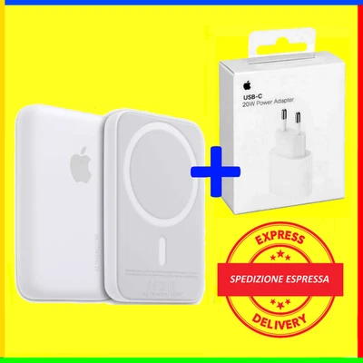MAGSAFE X IPHONE 12 13 14 15 16 17 POWER BANK BATTERY PACK + CARICABATTERIA FREE