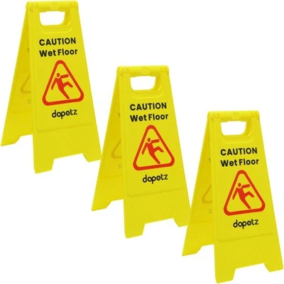 LEVOX Caution Wet Floor Sign A Frame Warning Slippery Hazard Safety Yellow Cone Set