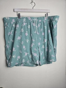 Herren 6" gewebte kurze Originalgebrauch blau mit Blumenmuster XXL 3 Taschen Gummizug & Krawatte - Bild 1 von 3