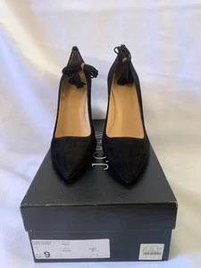 J Crew Falsetto Damen-Pumps aus Veloursleder mit Knöchelriemen schwarz $ 48 OBO! {ch} - Bild 1 von 13