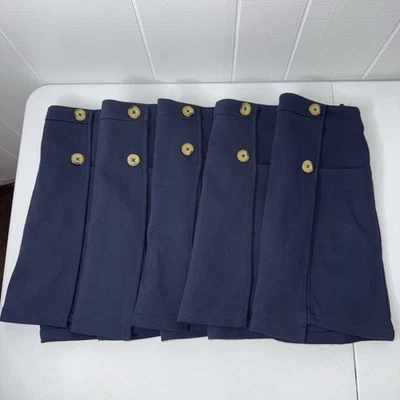 Lote de 5 brindes franceses ponte elástica uniforme escolar azul marinho L 10/12 - Imagem 1 de 4