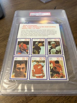 1970 Esso Power Players w/tab PSA 5 Jean Beliveau Paul Henderson Lou Angotti 1/1 - Image 1 of 2