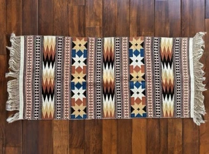 Aztec Southwestern Woven Rug 43" x 20" Weaving Textile - Picture 1 of 10