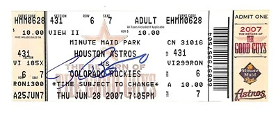 Craig Biggio Autographed 3,000 Hit Full Ticket 6/28/07 Astros TRISTAR NMT-MT - Image 1 of 3