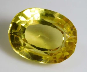 8.30 Ct Natural Oval Cut Ceylon Yellow Sapphire Loose Gems Certified - Foto 1 di 4