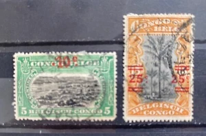 Belgian Congo 1921 County Simbols 2 Value Used 7FM23 - Picture 1 of 1