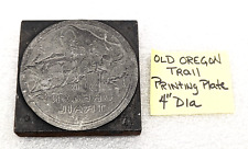 Old Oregon Trail Printing Press Block - 4" Land Company Ink Plate Art