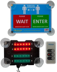 Glass Mounting Shop Entry Traffic Light Kit with Wireless Intelligent Controller - Picture 1 of 12