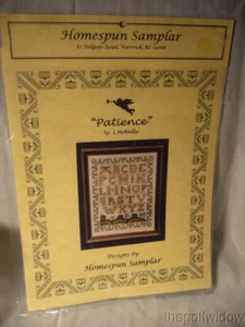 Homespun Samplar Patience by L. McNally 154 W x 192 H Good For All Stitchers - Picture 1 of 3