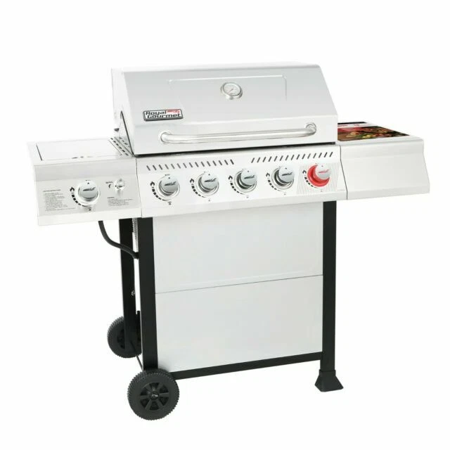 Royal Gourmet GA5401T 5-Burner Gas Grill with Side Burner - Silver