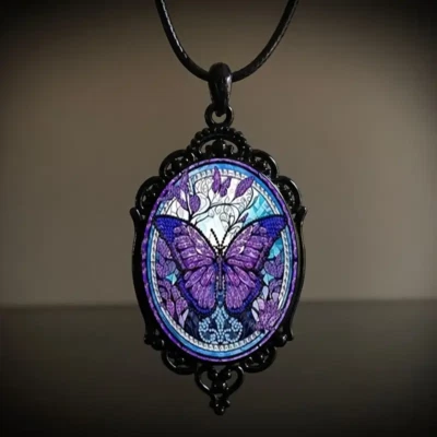 Collar Colgante Gótico Joyería Vintage Negro Naturaleza Animal Victoriano S Foto 1 de 4