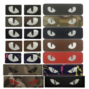 Tactical Military Combat Cats Eyes Patch Reflective Hook Backed Patches 9x 3cm - Picture 1 of 37