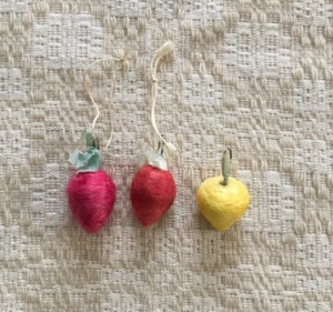 Vintage gesponnene Obstornamente 2 Zoll - Bild 1 von 5