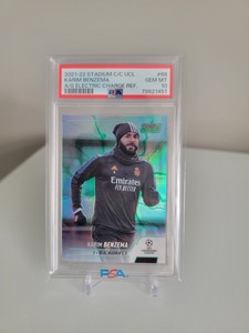 2021 Stadium Club Chrome #68 Karim Benzema Electric Charge Ref /199 PSA 10 POP 3