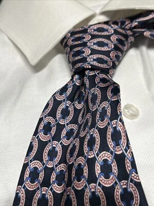 Rare VTG Burberry Men's Elegant Luxurious Silk Tie Made In England Blue /Pink - Picture 1 of 8