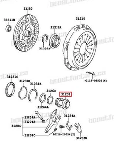 Genuine Toyota R154 Clutch Release Bearing Hub 31231-14040 - Picture 1 of 1