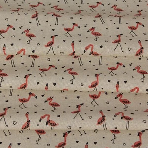 Stoff Meterware Flamingo Halb Panama Deko Vorhang Kissen Tischwäsche Tasche - Bild 1 von 6
