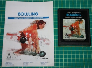Atari 2600 Game Cart and Manual: Bowling - Picture 1 of 3
