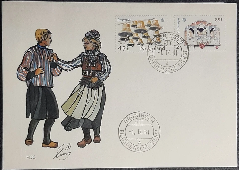 (NED-215) Netherlands 1981 FDC EUROPA CEPT with stamps SG 1362, 1363 - Image 1 of 1