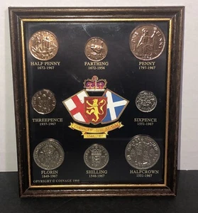 Coins Of The Realm In Glass Frame 1548~1967 - Picture 1 of 6