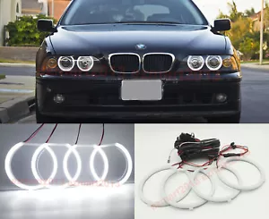 for BMW E39 M5 LCI 2001-2003 headlight LED halo ring angel eye DRL cotton white - Picture 1 of 16