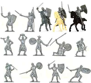 Jecsan - 20 Crusaders in 11 of the 14 poses shown - no horses - 60mm plastic - Picture 1 of 1