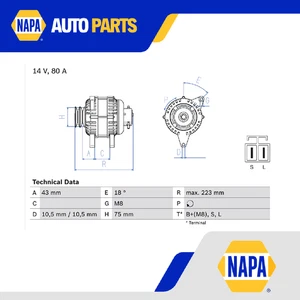 Alternator 0986045601 Bosch A002TN1798 A002TN1798A A002TN1798ZT A002TN1798AT - Picture 1 of 8