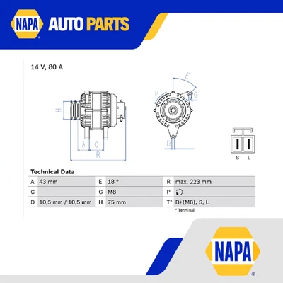 Alternator 0986045601 Bosch A002TN1798 A002TN1798A A002TN1798ZT A002TN1798AT - Image 1 of 4