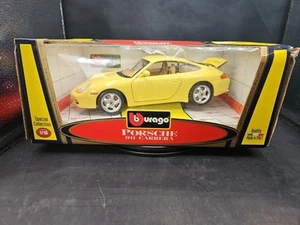 Vintage Burago Porsche 911 Carrera 996 Yellow 1/18 Scale Special Collection - Picture 1 of 9