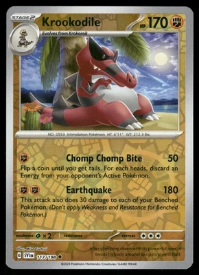Krookodile 117/198 SVI SV01: Scarlet & Violet Base Set Reverse Holo NM - Image 1 of 2
