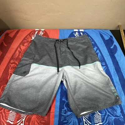 Ripcurl Men's Shorts Swim Trunks Surfing Beachwear Grey Drawstring Size 36 - Image 1 of 4