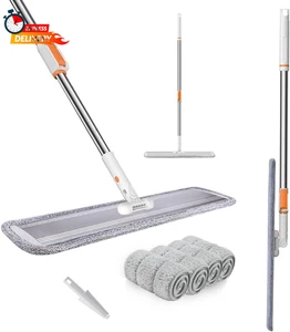 Mikrofaser Flachmopp 32 Zoll Großmopps für Bodenreinigung Gewerbe Staub Trocken Nass  - Bild 1 von 7