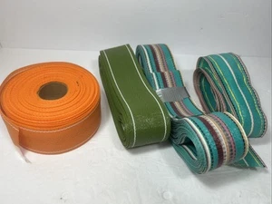 Furniture Re-Web Strap Remnent Bright Spring Lot Stripes Orange Green - Picture 1 of 5