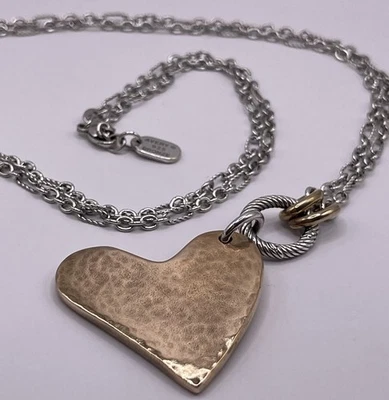 Pingente aposentado James Avery Fearless ❤️ e elos ovais 31” corrente bronze e SS 925 - Imagem 1 de 4