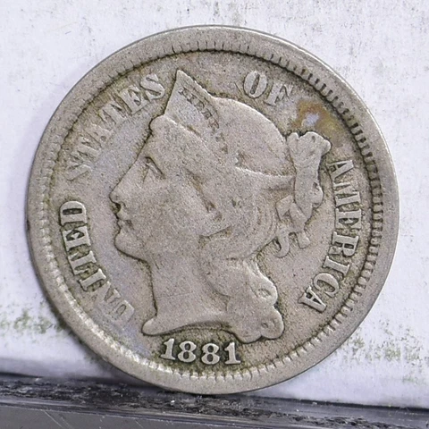 1881 Three Cent Nickel 3CN - VG (#46971) Cover
