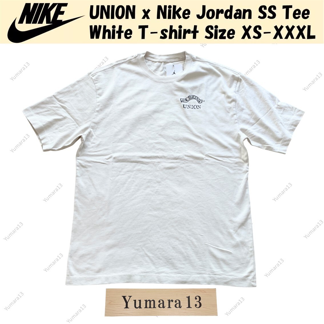 UNION AIR JORDAN Tシャツ Mサイズ UNION x Nike Jordan SS Tee White T-shirt XS-XXXL Japan Size