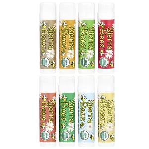 Sierra Bees Organic Lip Balms Variety Pack 8 Pack Cruelty-Free, Organic - Picture 1 of 4