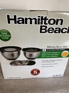 Hamilton Beach Stainless Steel mixing Bowl Set with graters - Picture 1 of 7