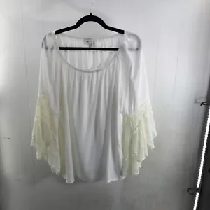 fever white lace bell sleeve peasant blouse size XL - Picture 1 of 5