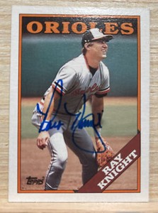 1988 Topps Baseball Card Ray Knight Baltimore Orioles #124 Signed Autograph