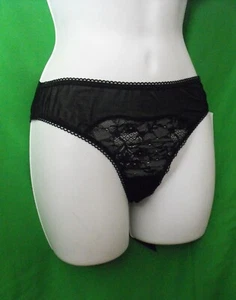 NEW HANKY PANKY 1K2114 AFTER MIDNIGHT LOVE TIED LACE/MESH THONG PANTY M - Picture 1 of 2