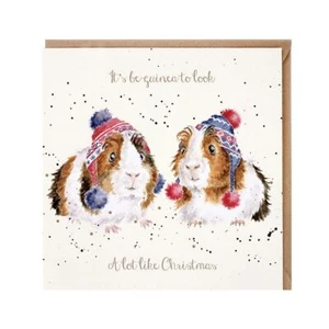 Biglietto di Natale Wrendale Porcellini d'India in Cappello - Bellissima cartolina Hannah Dale - Foto 1 di 1