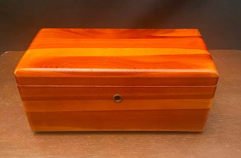 Vintage The Lane Company Cedar Wood Trinket Box Cover