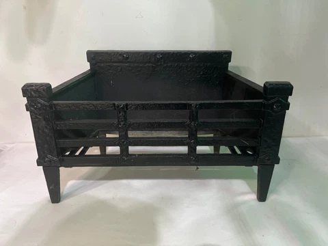 Antique/Vintage Cast Iron Fireplace Basket Grate Coal Box Wood Log Holder Insert Cover