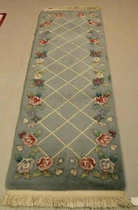 Super Fine Vintage Chinese Modern Rug 2.6 x 6.6 '100% wool 75% OFF GREAT PRICE!! - Picture 1 of 7