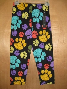 Women's Capri Length Legging Workout Pants One Size Legging Depot Paw Prints - Picture 1 of 3