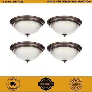 13 in. 2-Light Oil Rubbed Bronze Flush Mount Stylish Ceiling Fixture 4-Pack - Picture 1 of 9