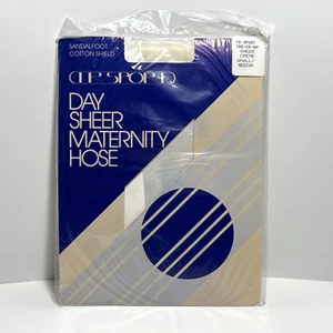 Vintage TR Sport Day transparente Umstandsstrumpfhose – Small/Medium – cremefarben – hergestellt in den USA - Bild 1 von 2