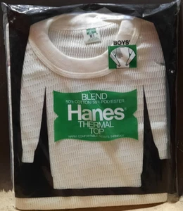 Boys' Hanes Thermal Underwear/Long Johns Top Cotton/Poly Blend S: Youth M 10/12 - Picture 1 of 5